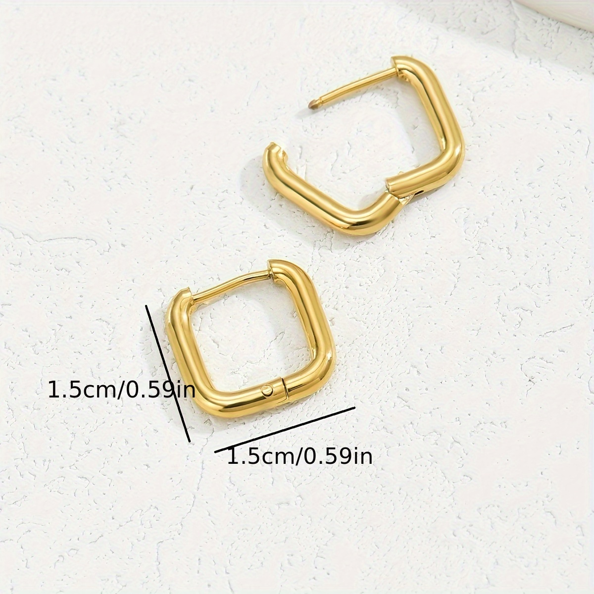 E-shop Elegante klassische Edelstahl-Hoops - 1 Paar, hohles quadratisches Design, hypoallergen, leicht, geeignet für Frauen, für den täglichen Gebrauch