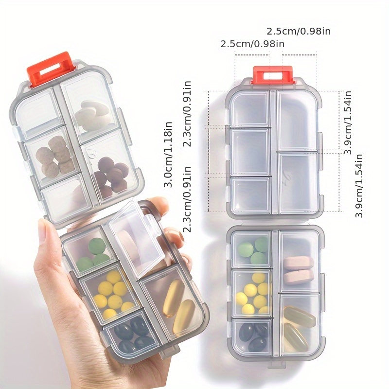 Clear Plastic Portable 7 Compartment Organizer for Medication and Jewelry