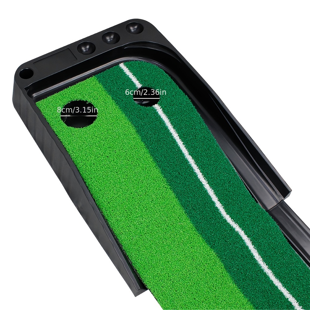 1pc golf putting training equipment rubber bottom anti slip golf swing practice blanket mat with automatic ball return function details 3