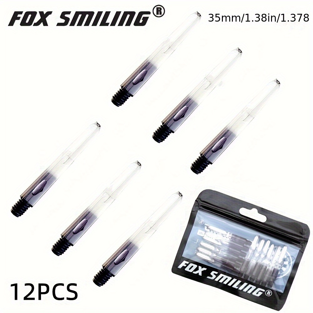 Fox Smiling 12-pack Darts With Nylon Shafts, 35/48mm Gradient Shafts With Small Steel Rings