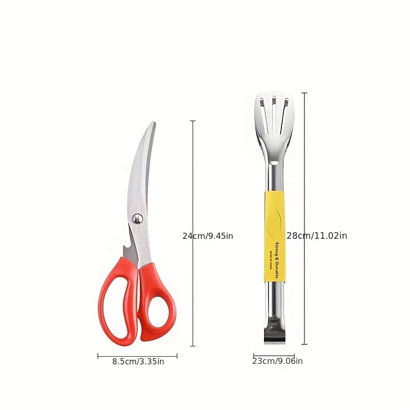 Stainless Steel Bbq Scissors Clip Set Korean Style Multi-function Scissors  Set Kitchen Multi-purpose Food Scissors Barbecue Scissors Barbecue Tongs  For Vegetable, Salads, Bbq, Toast Bread, Pastry, Sandwich - Temu