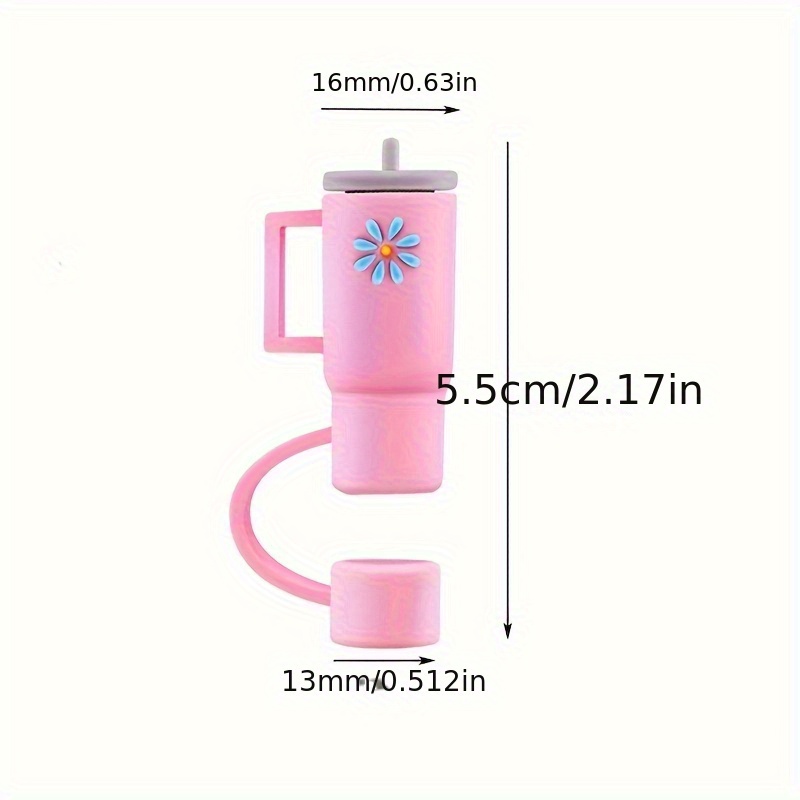 1pc Straw Tips Cover, Cartoon Cup Straw Tips Cover, 1cm/0.39in