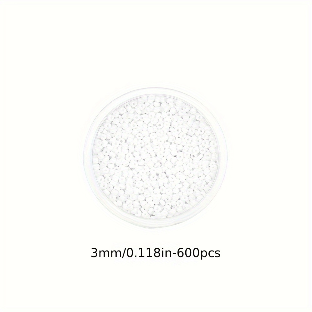 TEMU 300/600pcs Cuentas de Vidrio con Dijes de 3/4Mm, Cuentas Checas Pequeñas Redondas Suelas para Hacer Joyas, Aretes, Pulseras al Por Mayor