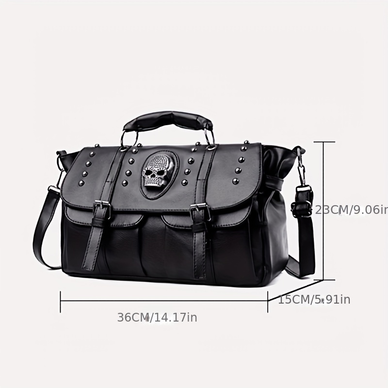 Women's Rivet Punk Style Motorcycle Crossbody Bag