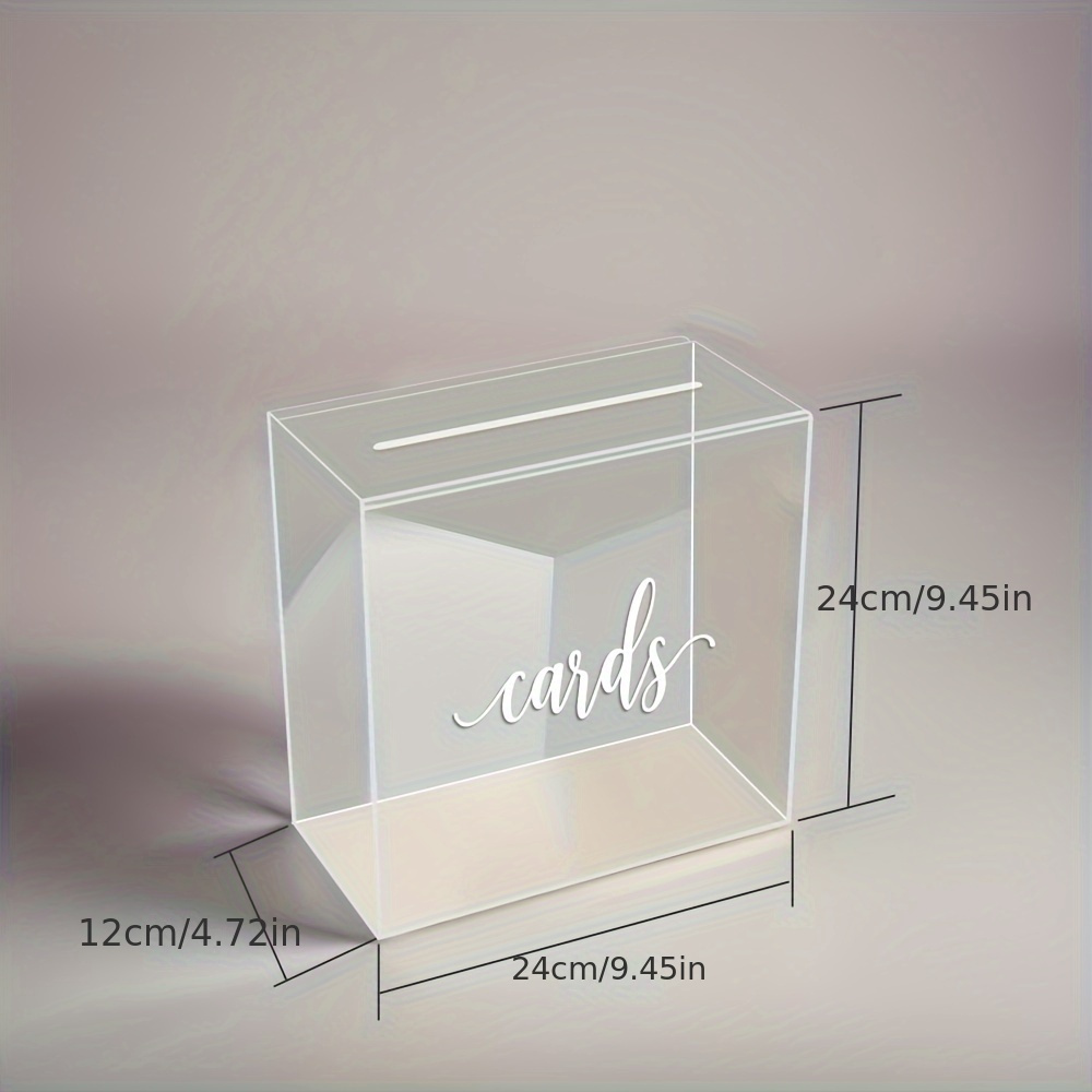 tx brand elegant acrylic card box for weddings birthdays graduations baptisms versatile clear and frosted card holder with slot ideal for gifts keepsakes donations multipurpose event card display no electricity needed