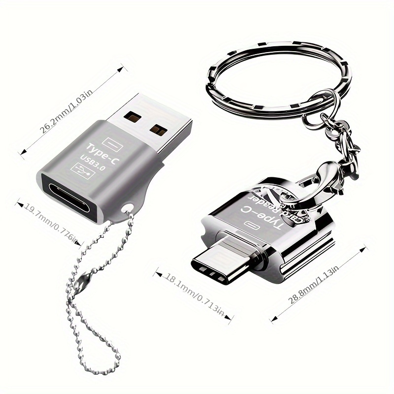 USB C to SD/MicroSD Card Reader Type C/Micro USB OTG Adapter Aluminum TF  Card Memory Card Reader Camera reader Drive Recorder Video Reader Trail Cam