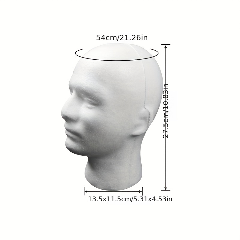 Male Display Heads: Gray Male Mannequin Head