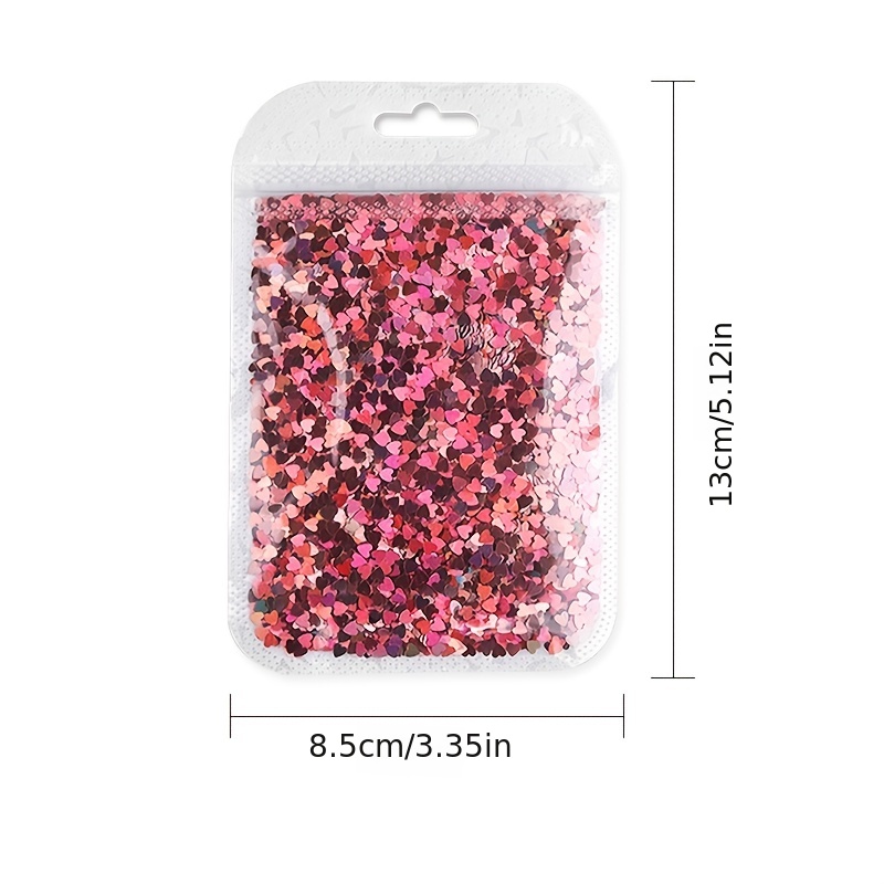 EBANKU Red Nail Rhinestones Hearts Butterfly Round Shaped Nail Art