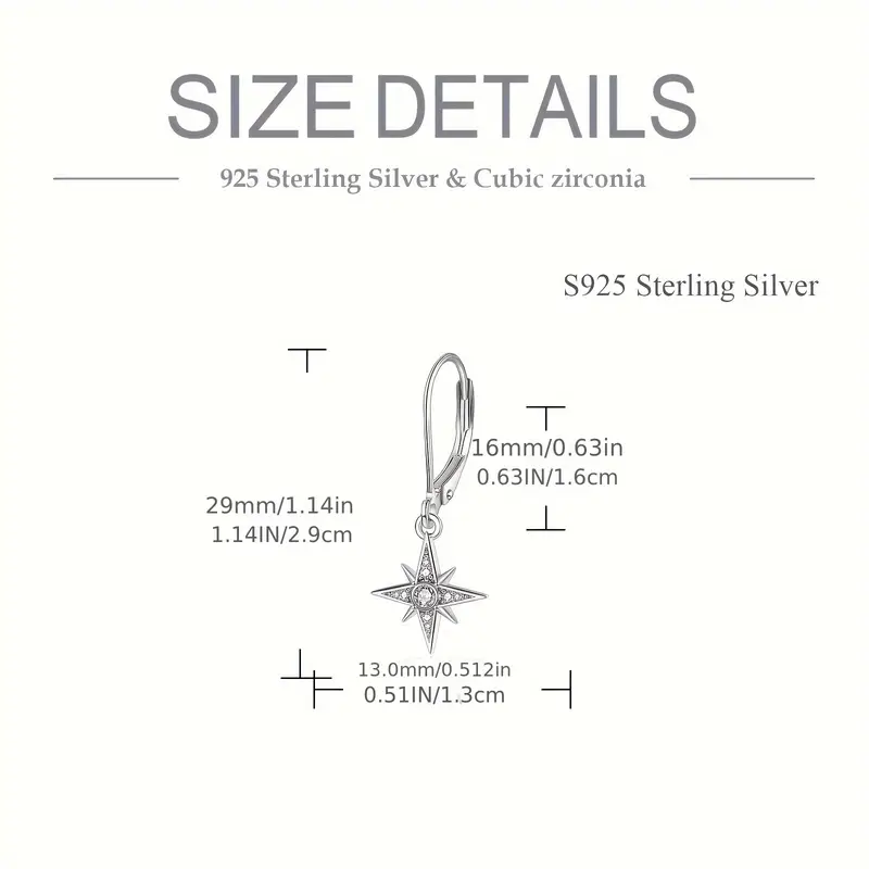 925 sterling earrings dangle leverback earrings for women earrings hypoallergenic Product details 4