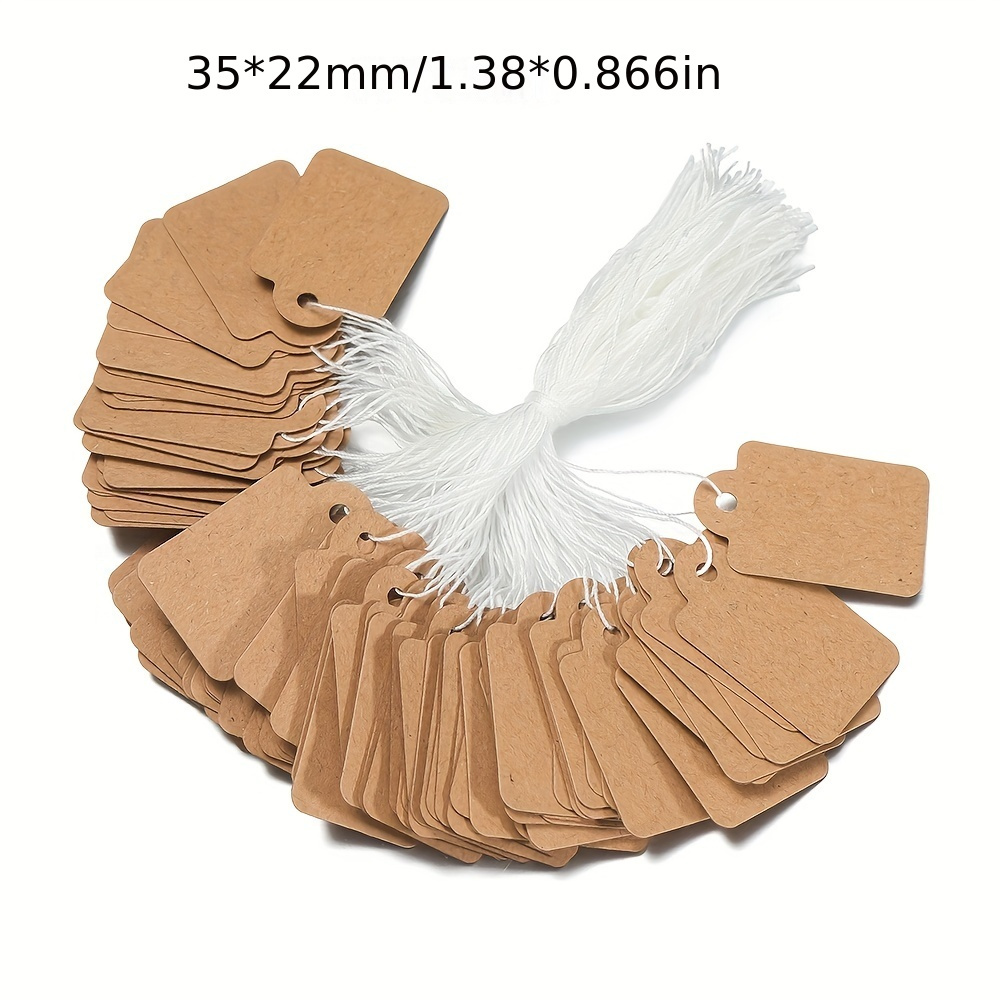 TEMU 100pcs Etiquetas de Precio en Papel - Tarjetas Rectangulares Minimalistas para Venta al Por , Manualidades , Bordes Redondeados, Calidad