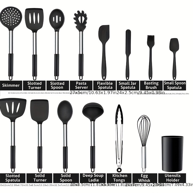 7pcs/set Heat-resistant Silicone Kitchen Cooking Utensils, Including  Spatula, Spoon, Skimmer, Suitable For Non-stick Cookware, Dishwasher Safe