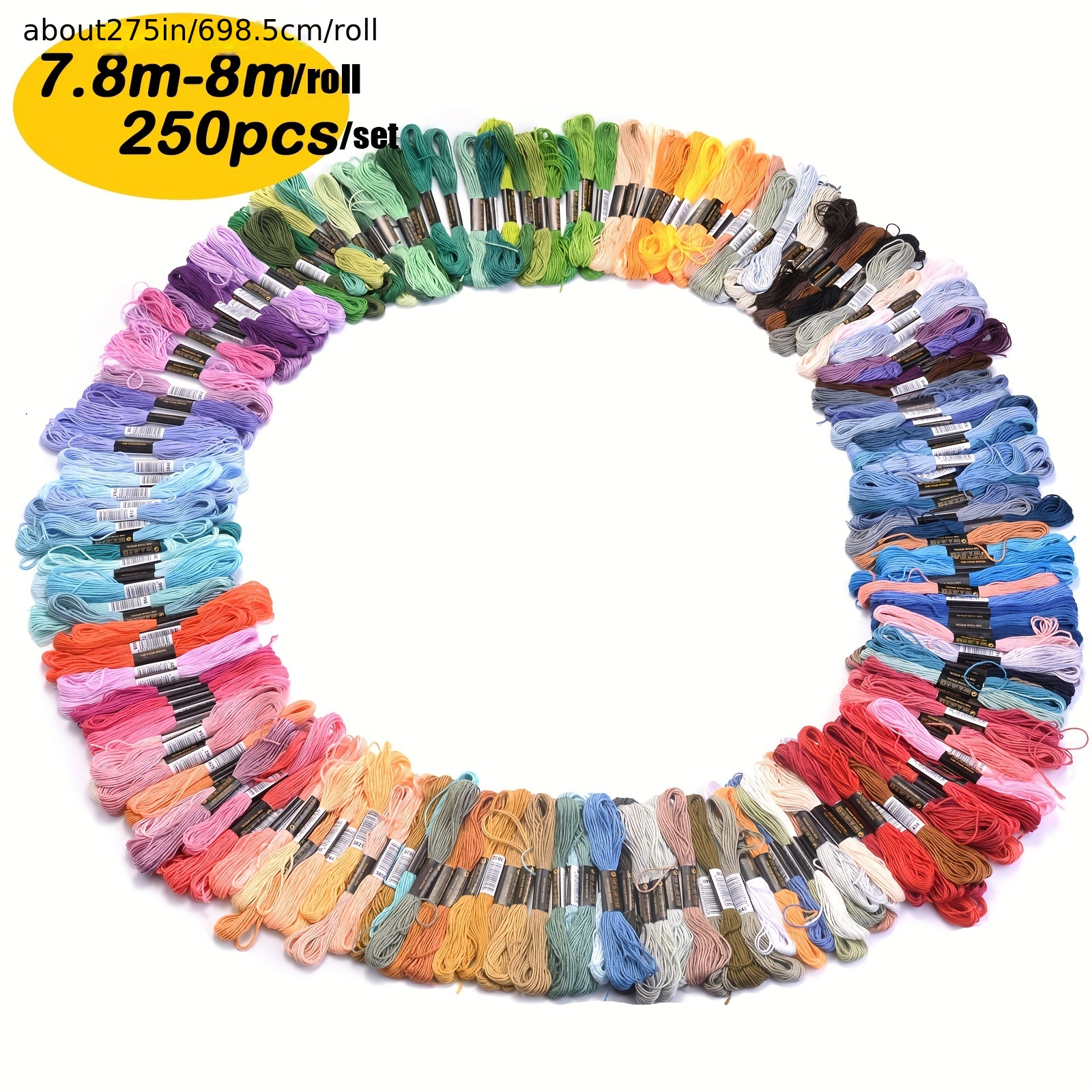 250 Colors Embroidery Thread Cross Stitch Thread Cotton - Temu