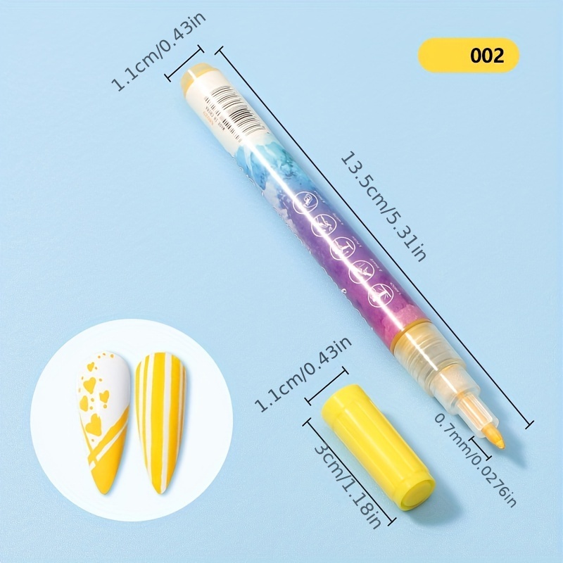 PICKX Nail Art Painting Pen Quick Dry Acrylic Paint Graffiti Pen 1mm Tip  DIY Nail Beauty Tool,Nail Art Painting Pen,for Acrylic/Natural/Gel Nails (4