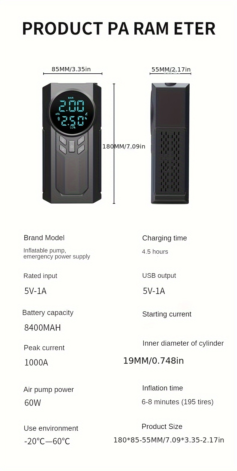 1pc Avviatore Emergenza Portatile Senza Fili Batteria Auto - Temu Italy