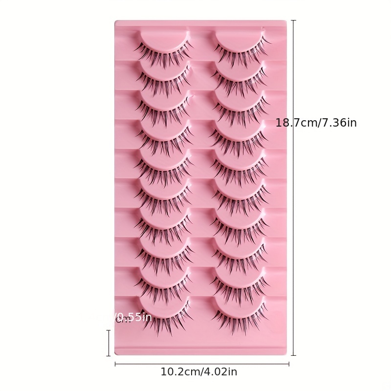 10 Pairs Cat Eye Lashes w/ Transparent Stems