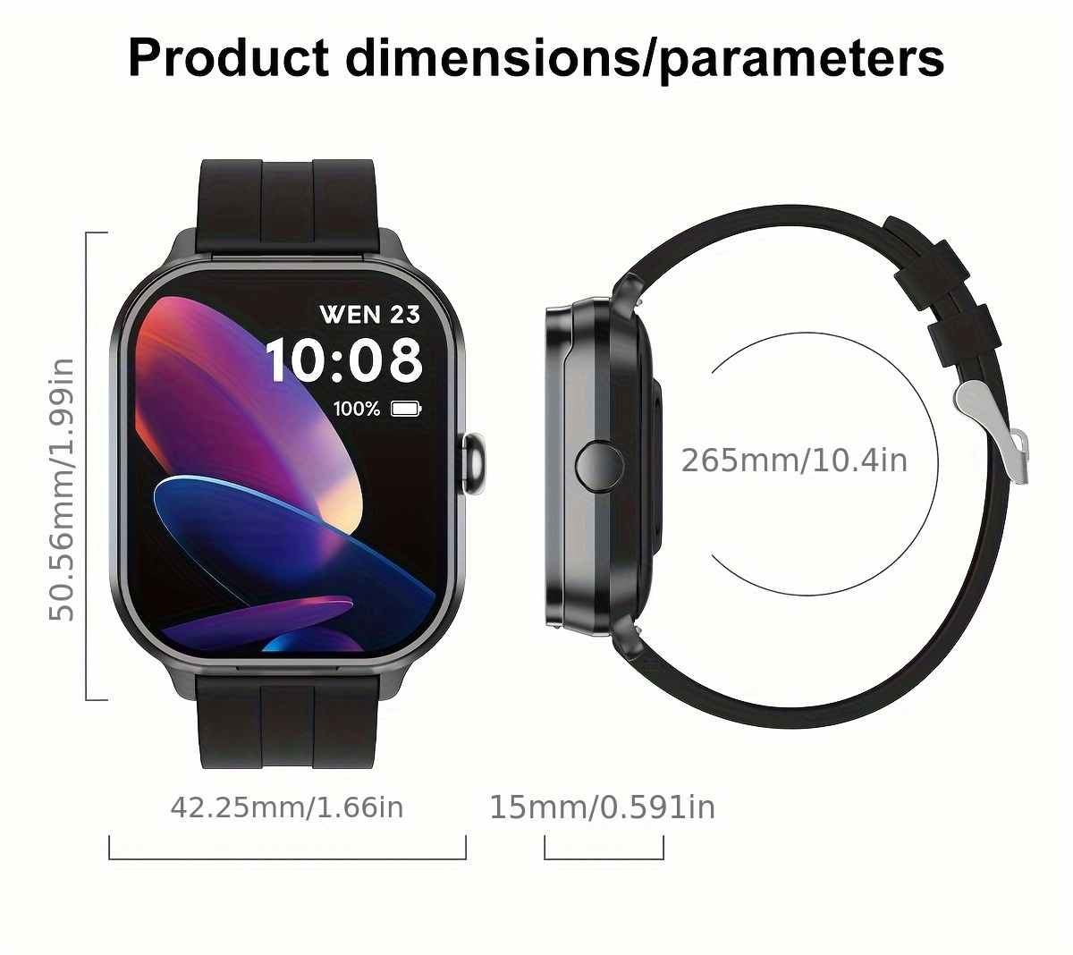  smartwatch with wireless 5 3 earbuds 2 in 1 2 01 screen smart watch with built in headphones usb charging 240mah polymer battery nfc 240p resolution and 90 screen ratio Product details 14