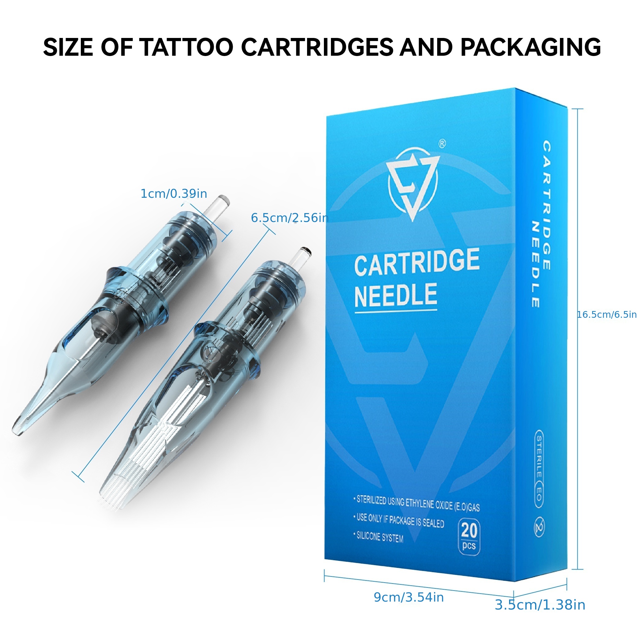 20/40/100pcs Tattoo Cartridge Needles RL,RS,RM,M1 Disposable