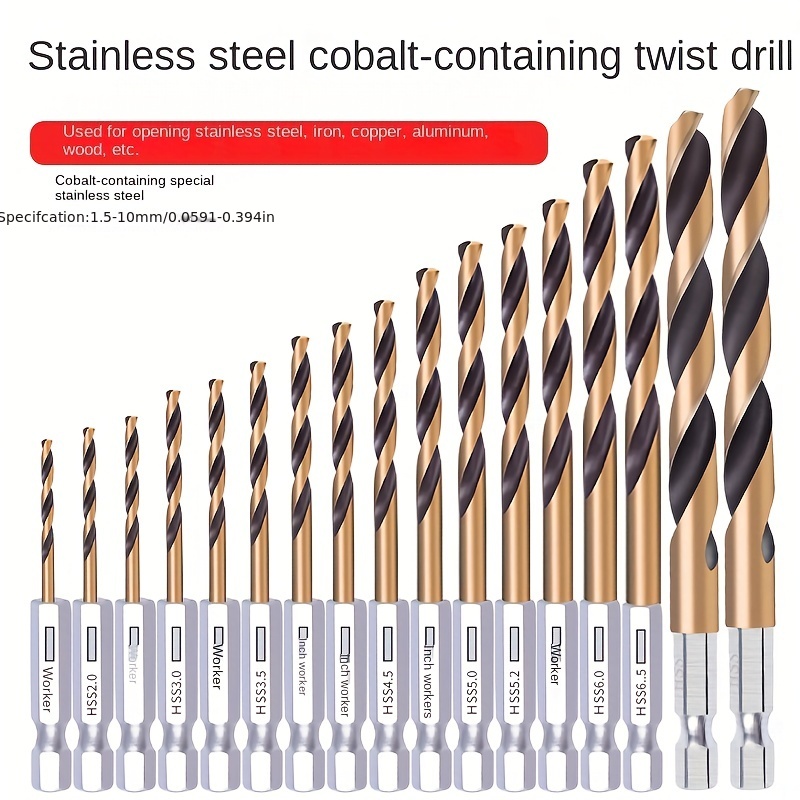 

professional" High-speed Steel Twist Drill Bit Set With Hex Shank - Versatile For Plastic, Wood & Metal - No Assembly Required