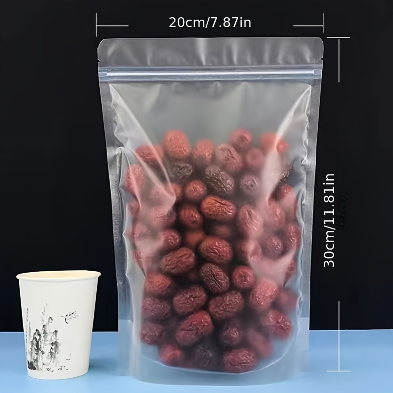 E-shop 50er-Pack Wiederverwendbare Selbstversiegelnde Aufbewahrungsbeutel - Mattes Frosted PET-Folie, Luftdicht & Auslaufsicher, Halbtransparent für