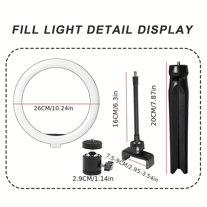 Luce Riempimento Anello 10 Pollici Luce Bellezza Telefono - Temu Italy
