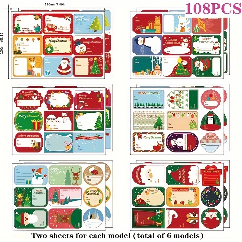 Christmas Gift Tags Stickers Self-Adhesive, 300 Merry Christmas Name Tags  Stickers Rolls, 2X3 Kraft Gift Tags for Christmas Presents, Christmas