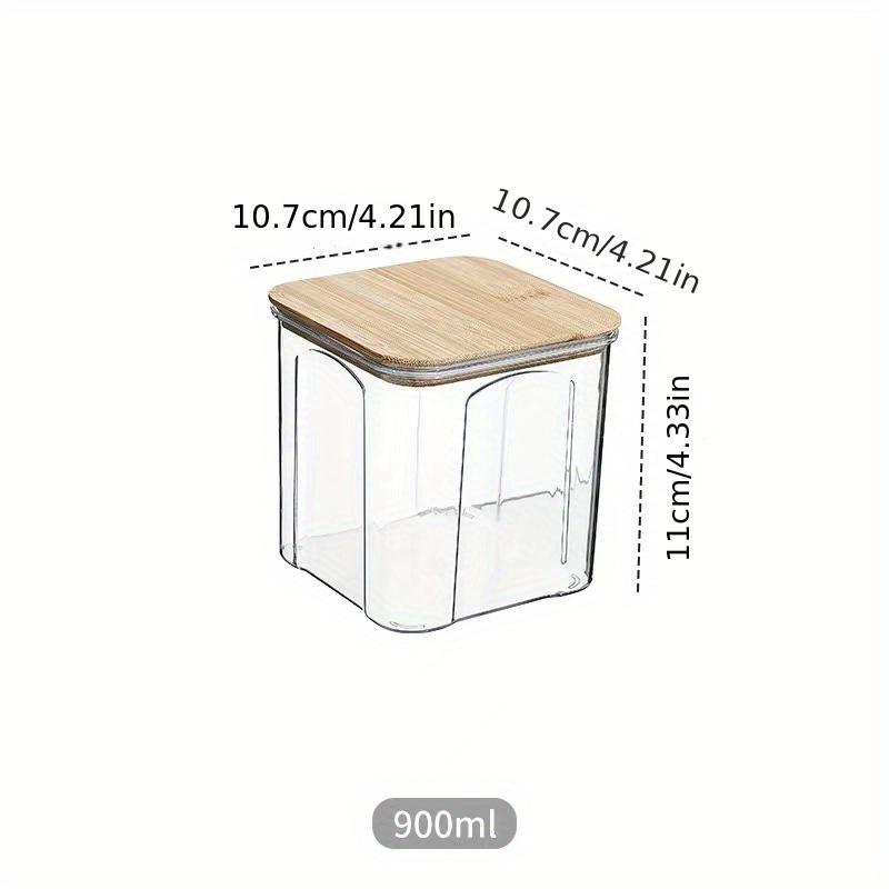 Food Storage Containers With Bamboo Lids Clear Airtight - Temu