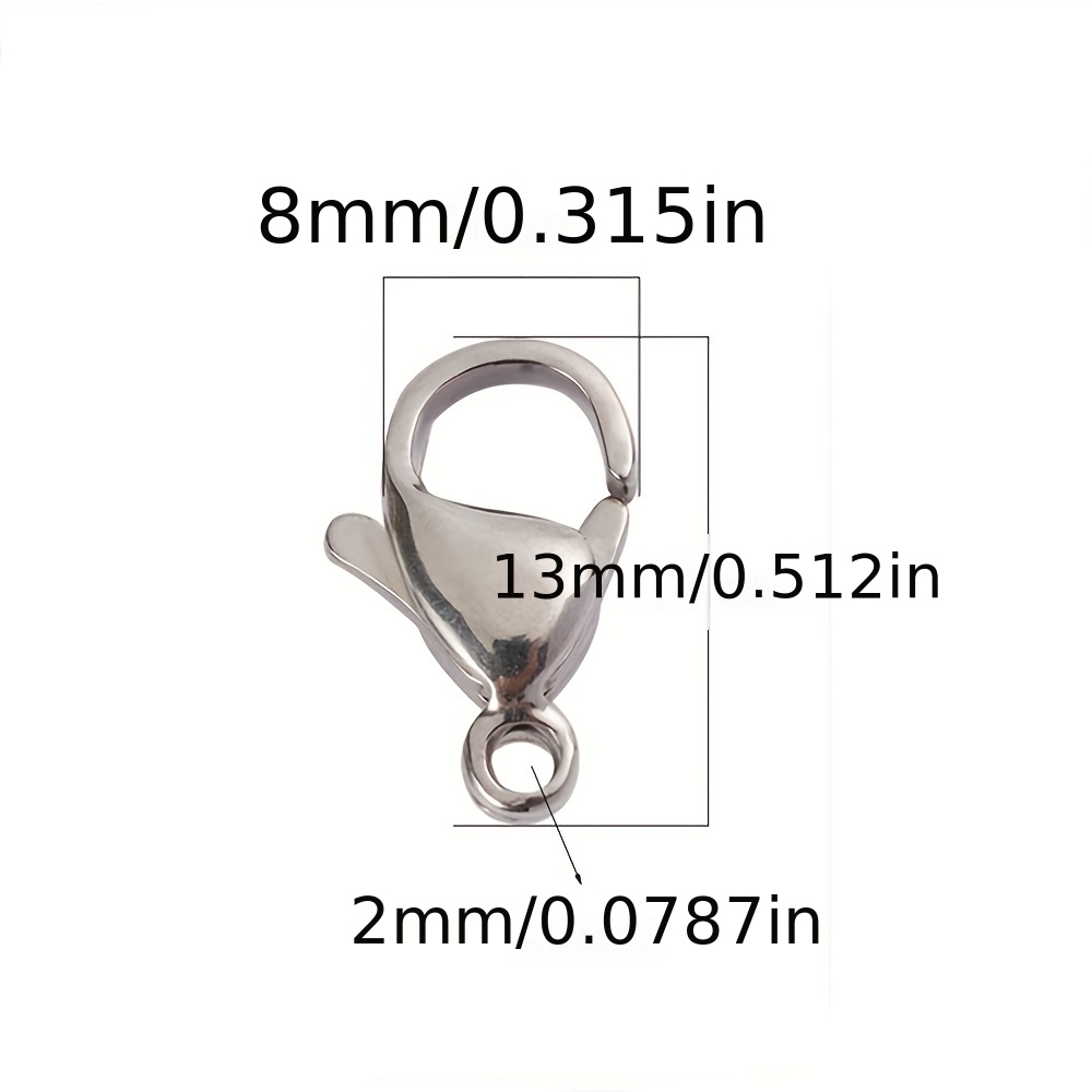 20pcs 9-15mm DIY Stainless Steel Lobster Clasps for Jewelry Making