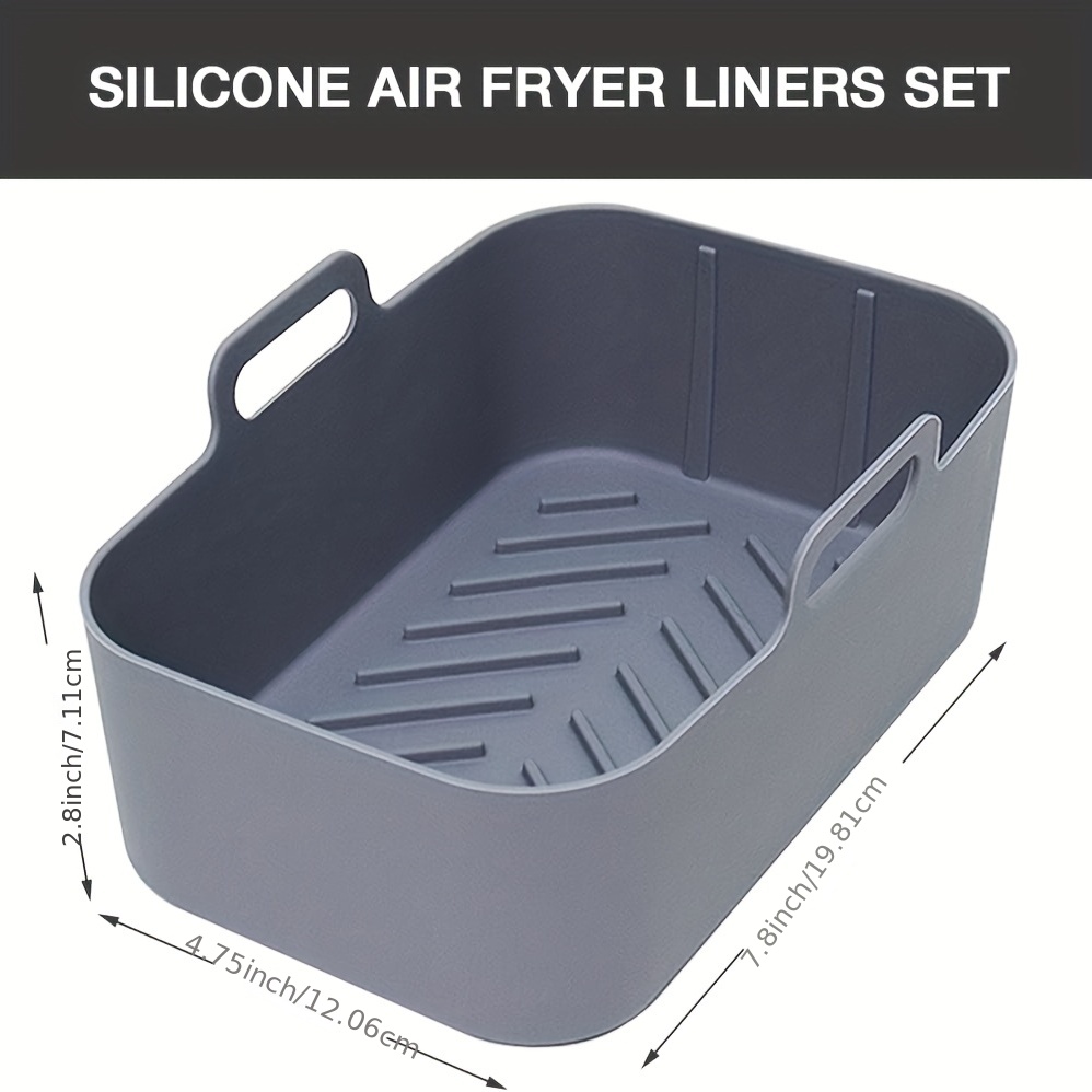 Silicone Air Fryer Liners 7.8 Inch, For 3-6qt, 2-pcs Round