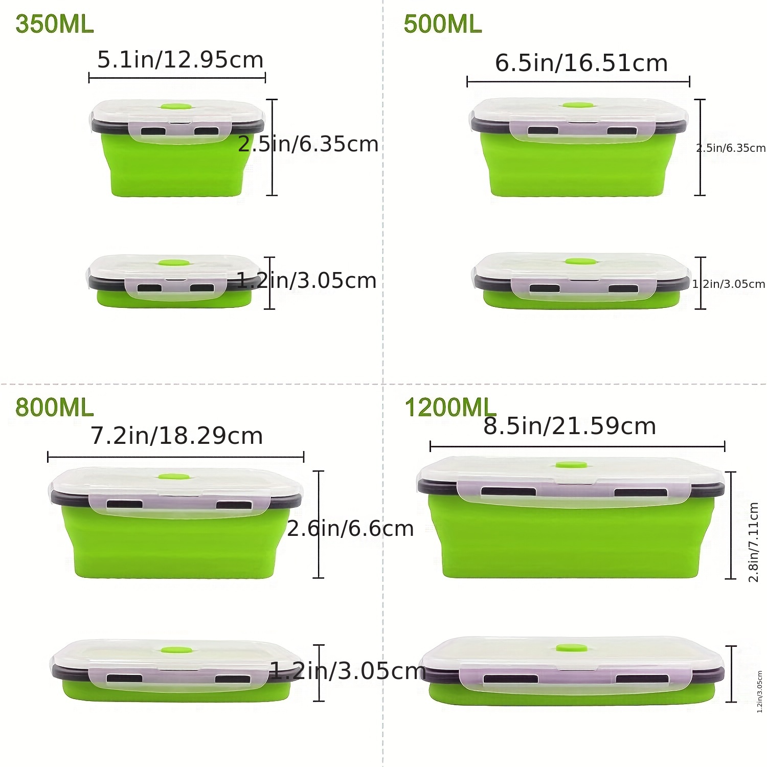 Reusable Collapsible Bowls With Lids - Silicone Meal Prep Containers For  Food Storage, Camping, And Rv Kitchen Organization - Freezer Safe And Green  - Temu