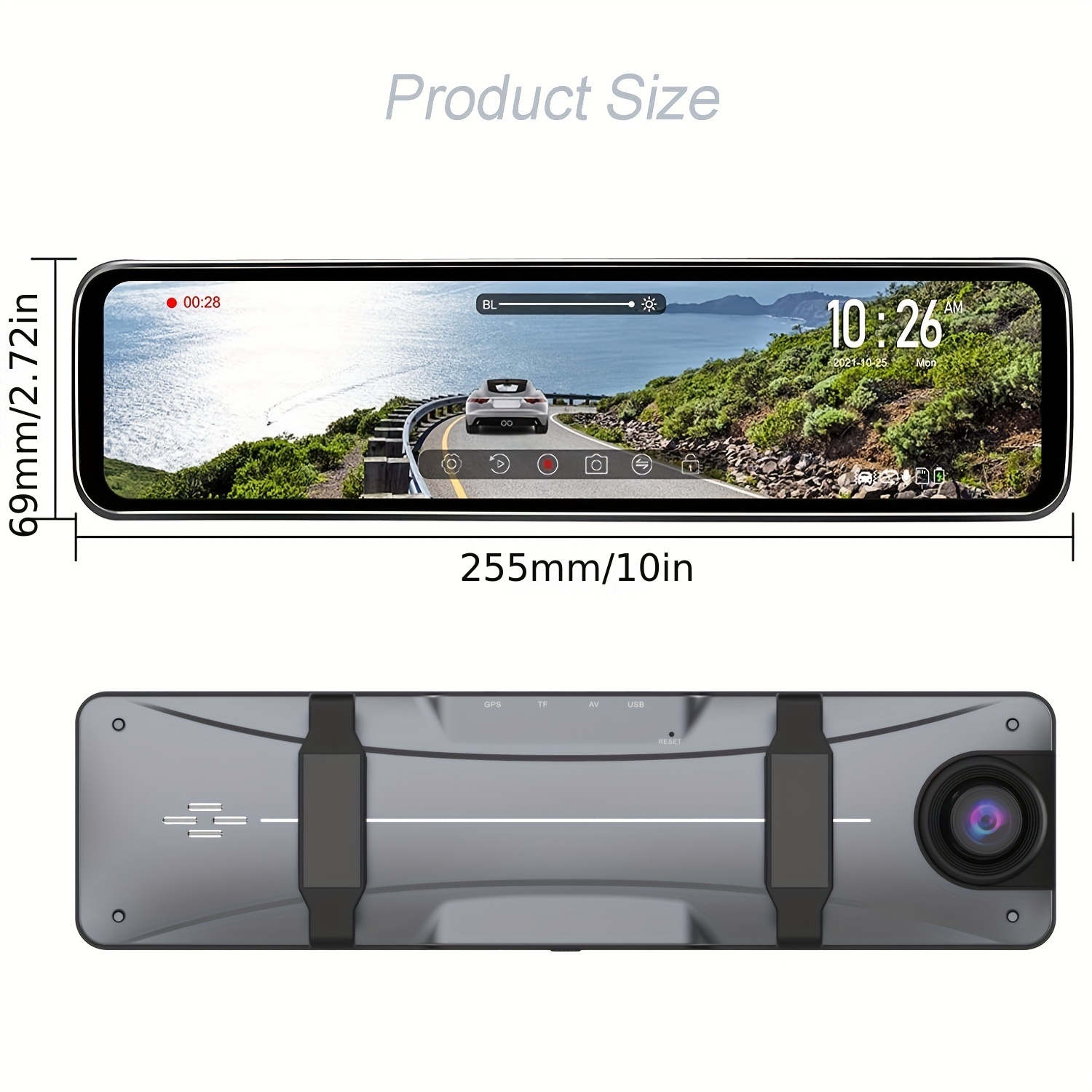 Kaufe Kell 4K 12 Dashcam Spiegel GPS WiFi Auto Rückansicht Backup Dual  Kamera Videorecorder