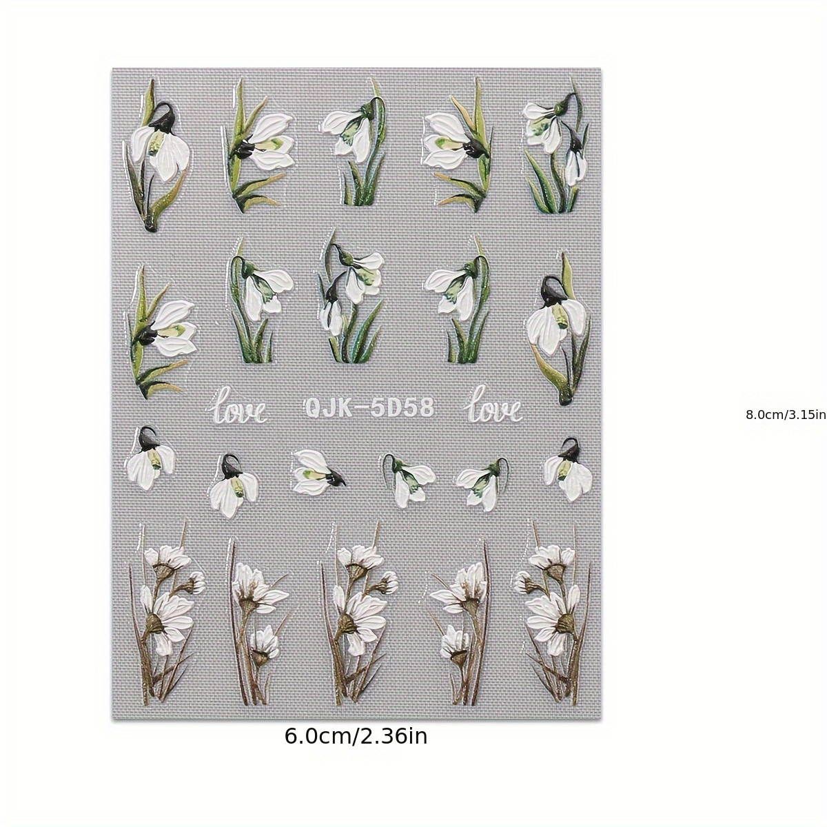 5D-Nagelaufkleber Mit Blumen-Muster – 2 Bögen, Selbstklebend | Für Frühlings- & Sommer-Nageldesign, Größe Ca. 10,5x8 Cm