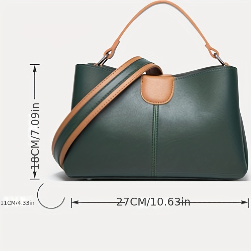 Contrast Crossbody Bucket Shoulder Bag Women's Handbags