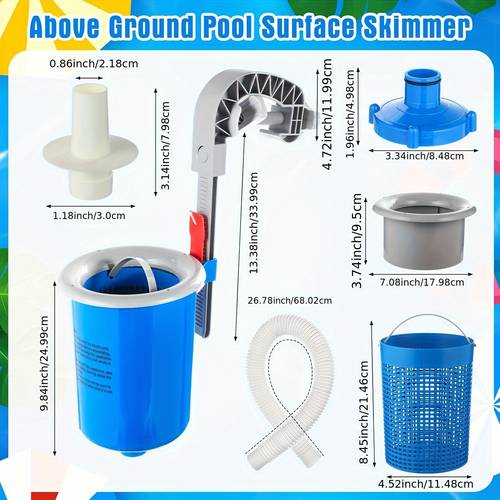 above ground pool mer with 30 cleaning filter adjustable wall mount mer auto pool leaves fine maintenance kit