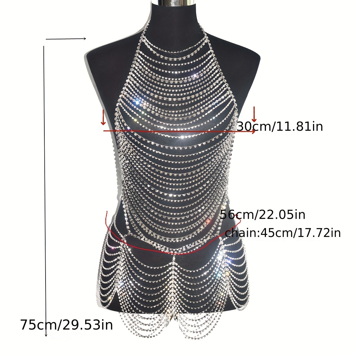 Multi Layers Rhinestone Tassel Dress Body Chain Sexy Body - Temu