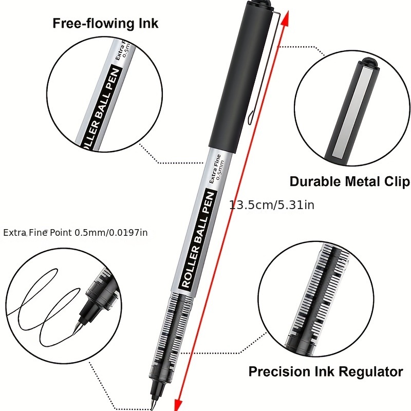 Oplect™ Bolígrafos originales (24 bolígrafos, tinta negra) | Hecho de  plástico reciclado | Bolígrafos duraderos y ligeros hechos para uso diario  (1.0