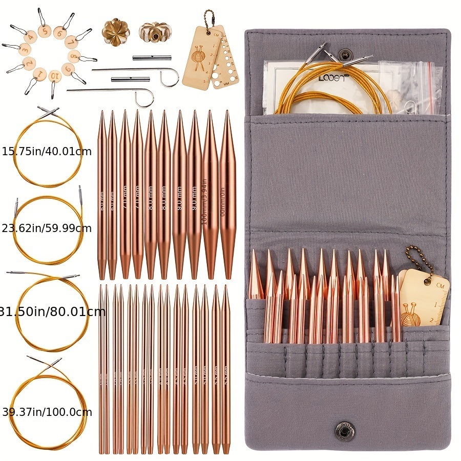 

48pcs Knitting Needles Kit, A Set Of 26pcs Knitting Needles, Crochet Hooks Weaving Yarn Knitting Craft Tools With Accessories, Detachable Round Knitting Needles With Storage Case For Small