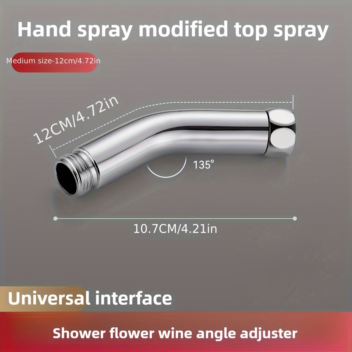 Shower Angle Adjuster - Heavy-duty Handheld To Shower Converter With Swivel Elbow Fitting, Bath/shower System Attachment, (no Tools) For Or Handheld Spray - Durable