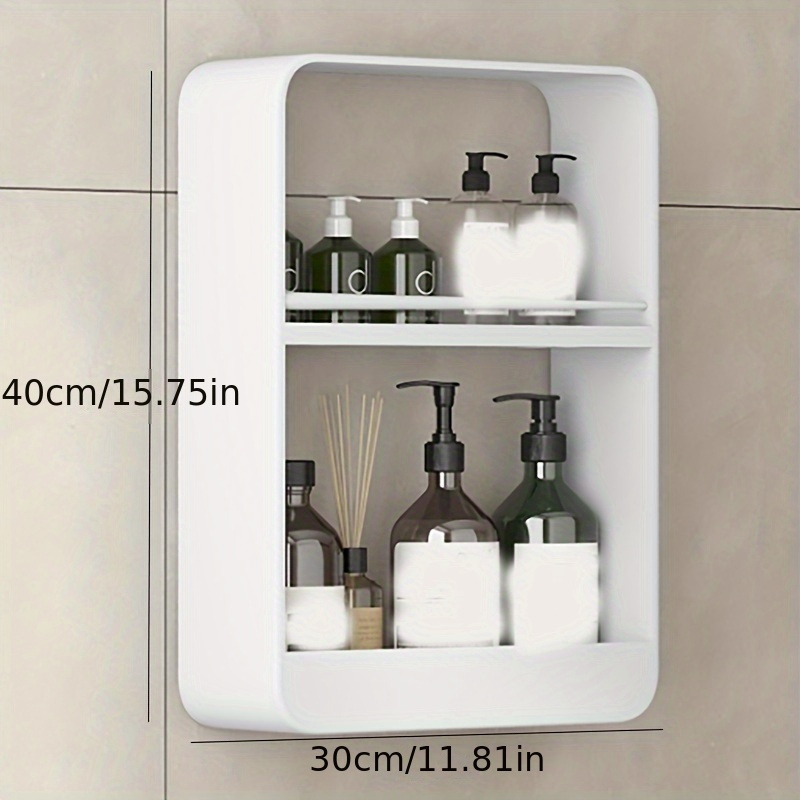 Bathroom Wall Rack, Bathroom Wash Table Cosmetics Toiletries Storage  Organizer, Wall-mounted Free Punching Storage Shelf - Temu