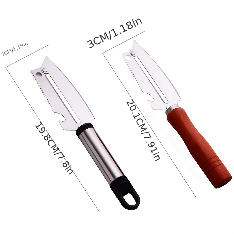 3 x Cuchillo Pelador Multifuncional Para Frutas Y Verduras, Acero  Inoxidable, Herramienta De Cocina, Restaurante Y Más. - The River Shark