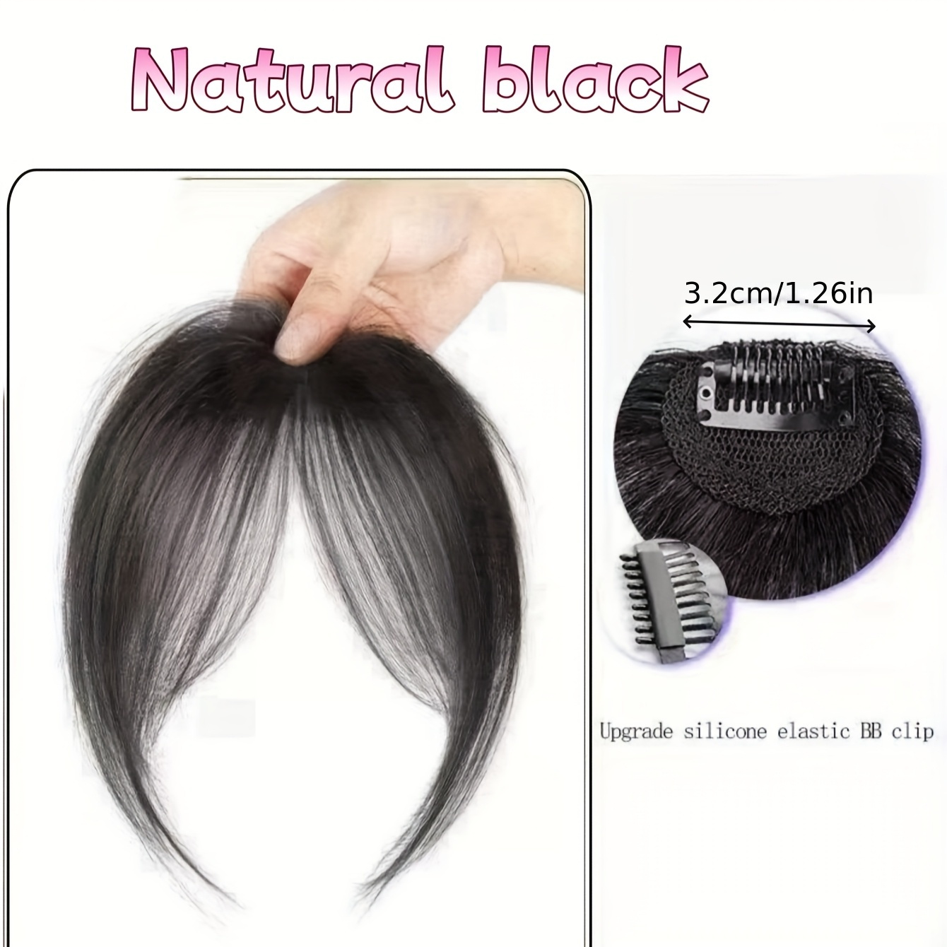 1pc womens elegant deep   light brown clip in bangs hairpiece synthetic bangs hair accessory with sideburns natural   bangs clip in hair decor suitable for   accessories wear details 4