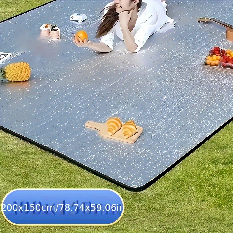 Image of Extra Large Camping Mat - Durable Foil + Epe Fabric, Portable Outdoor Picnic And Tent Pad, Dual-sided Aluminum Film Moisture-resistant Mat, Camping Insulation Ground Sheet (3 Sizes )