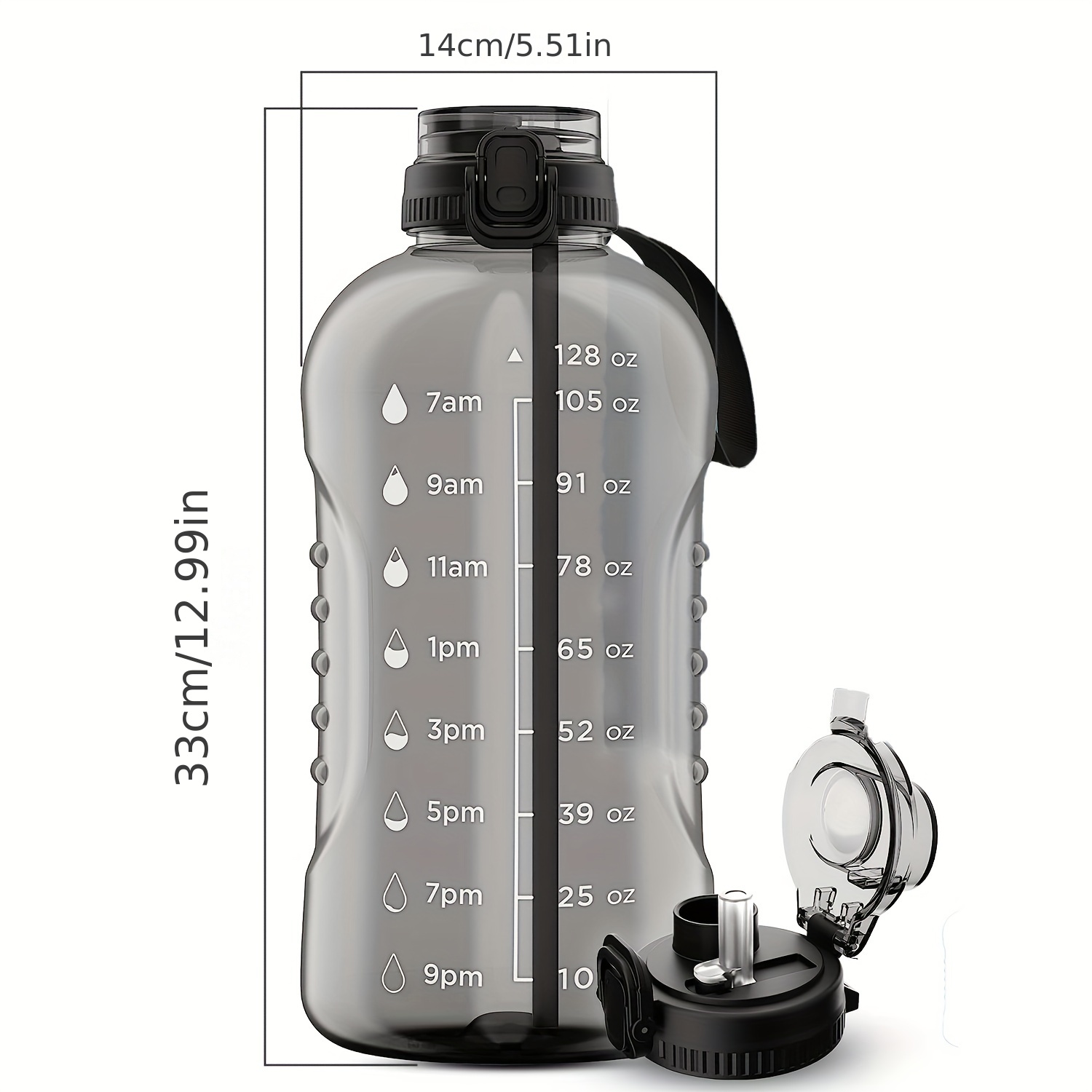 Water Bottle With Sleeve With Straw Time Marker To Drink - Temu