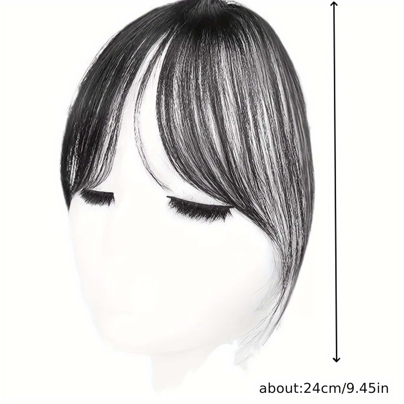 1pc womens elegant deep   light brown clip in bangs hairpiece synthetic bangs hair accessory with sideburns natural   bangs clip in hair decor suitable for   accessories wear details 2