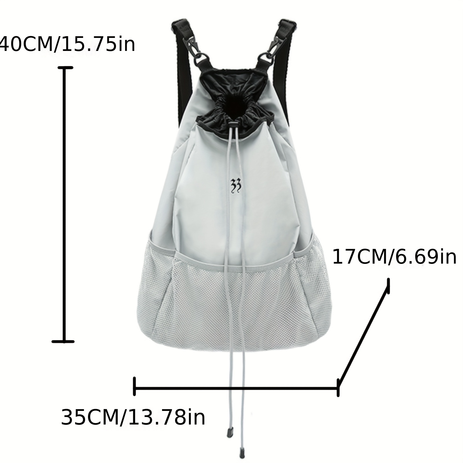 Large Capacity Drawstring Backpack Solid Sports Storage Lightweight Bag