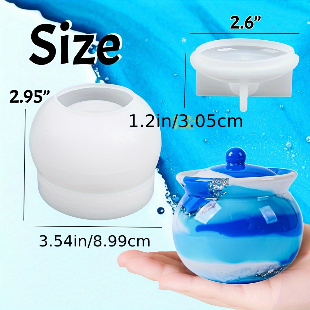 Silicone Mold For An Epoxy Resin Jewelry Box With A Lid, Suitable For Storage Solutions For Jewelry, Flower Pots, Candle Holders, Crafts, Gifts, And Concrete Casting For Home Decoration