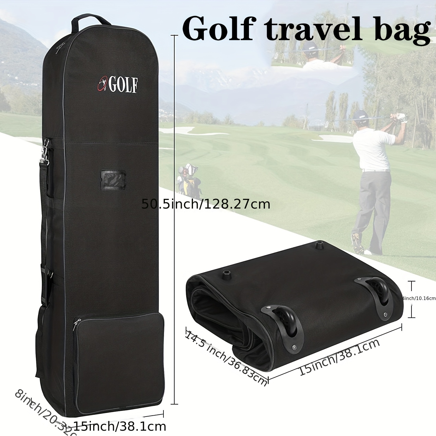 premium golf aviation bag with wheels detachable shoulder straps foldable design for men women