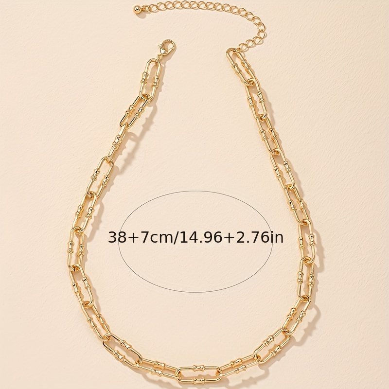 Stainless Steel 18k Gold Plated Golden Paperclip Chain - Temu