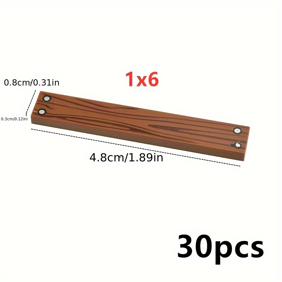 Moc Printing Pattern Wood Texture 1x1 1x4 1x6 Smooth Round Wood Stripe Building Blocks Light Board Flat Brick Bricks Toys