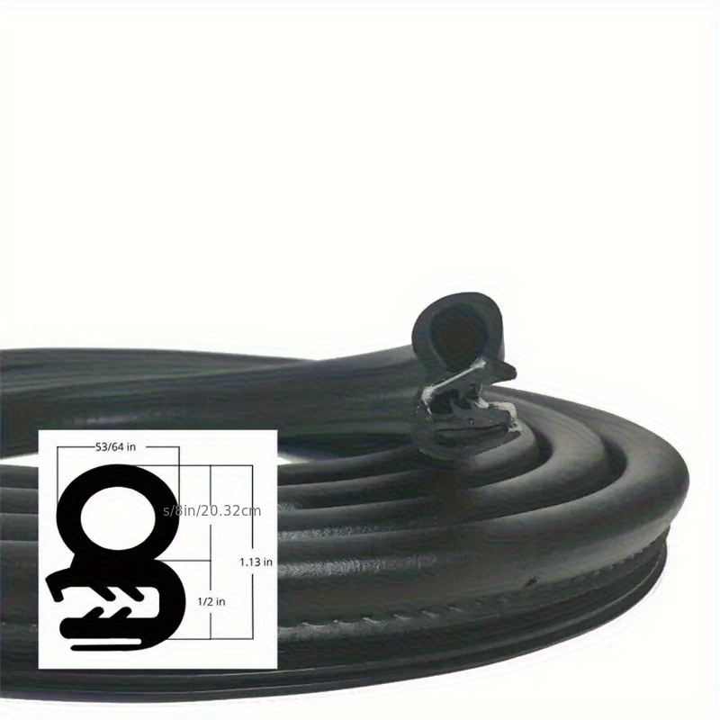 TEMU 4 Метра Гумена Уплътнителна Лента за Врати със Странична Крушка за Коли, Камиони, Каици и RV Комплект