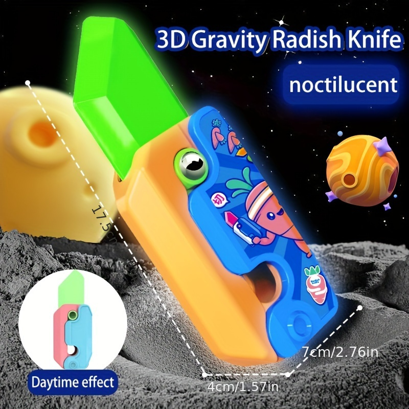 Luminous 3d Gravity Knife Fidget/Radish Decompression Push Card